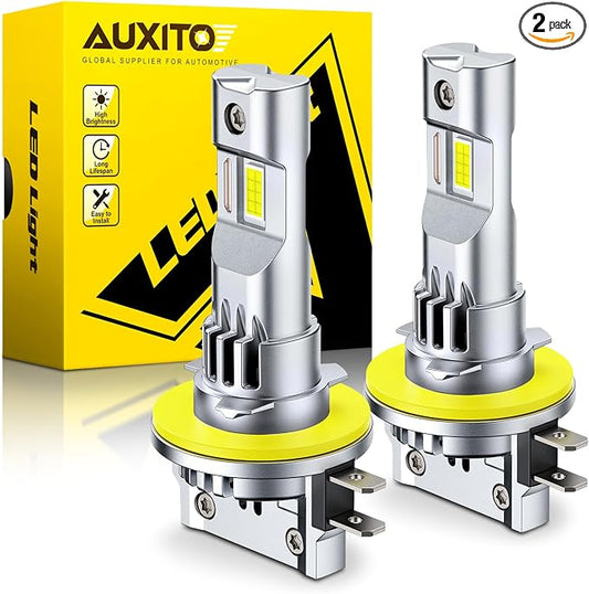 AUXITO H11B Bulbs, 1400% Brightness, 6500K Ultra White, 1:1 Mini Design, Anti-Flicker H8B/H9B Light, 3MIN Plug N Play, 60000Hr+ Long Lifespan, 99% Vehicles Supported, Pack of 2