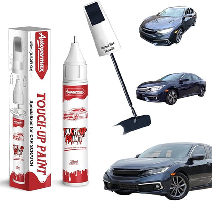 B-607M Cosmic Blue Metallic Car Touch Up Paint for Honda, Color Accurate Two-In-One Car Paint Scratch Repair Pen, Professional Scratch Remover for Vehicles Chips and Nicks Scuff