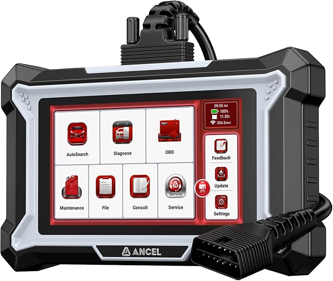 ANCEL DS100 OBD2 Scanner, Car Diagnostic Tool for Check Engine ABS Airbag Transmission, 5” Touchscreen, 7 Resets Oil Brake BMS SAS ABS Bleeding Throttle, AutoVIN, Lifetime Updates