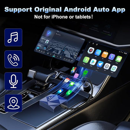 Android Auto Wireless Adapter for Factory Wired Android Auto Cars from 2016, Converts Wired to Wireless, Support NFC Quick Connect, Plug & Play Low Latency and Easy to Install