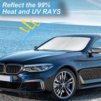 for BMW 5-Series Windshield Sun Shade Sunshade Custom Fit for BMW 5 Series G30 G31 2011-2024 2025 Windshield Cover for 530i, 530e, 545i, 550i 525i, 528xi, Front Window Shield Protector Car Accessories