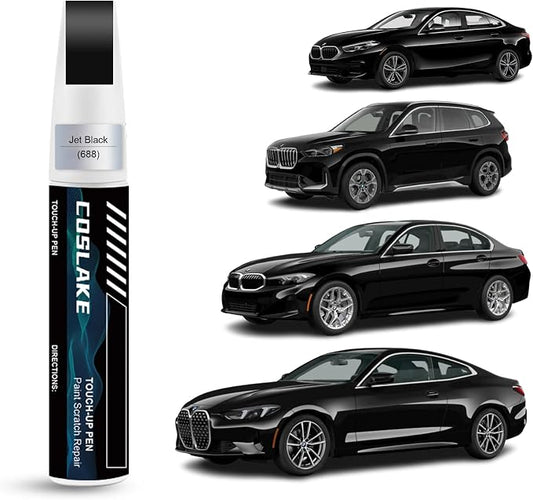 Car Touch Up Paint(Jet Black(688)) for BMW, Car Paint Scratch Repair Kit, Quick & Easy Solution to Repair, 2 in 1 Scratch Remover Pen with Color-Matched
