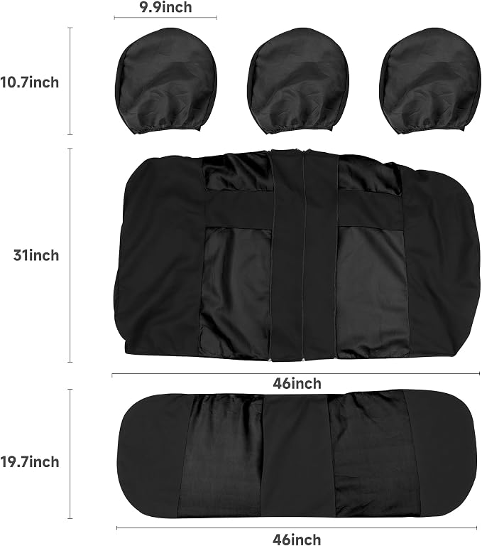 VarCozy Seat Covers for Car Front Pair, Breathable Cloth Front Car Seat Covers, Universal Cloth Seat Covers for SUV Sedan Van, Automotive Interior Covers, Airbag Compatible