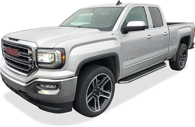 APS Polished Running Boards Compatible with Silverado Sierra 1500 2019-2026 Extended Cab & 2500 3500 2020-2026 (Exclude 19 1500 LD)(Silverado 1500 LTD Sierra 1500 LD 2022) 304 Stainless Steel