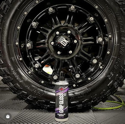 LimitlessCarCare Grip Gloss V2 Tire Dressing - Deep Black Finish W/Graphene Non Greasy Car Detailing | Ceramic Coating Like Tire Protection
