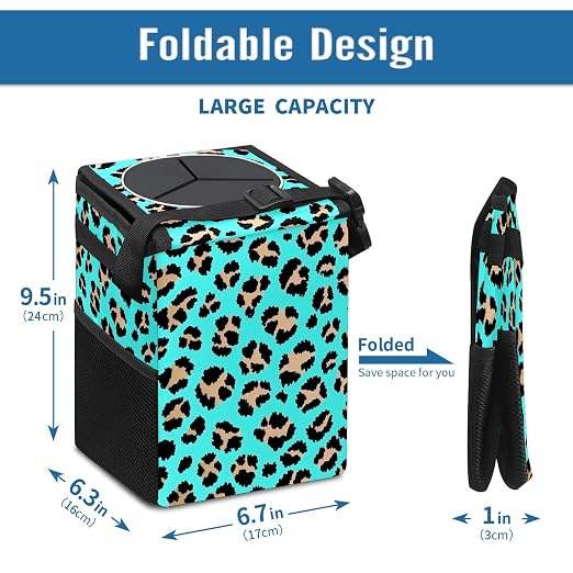 Car Trash Can – Multi-Purpose, Lightweight and Portable with Durable Water-Resistant Coating, No Installation Required, Practical and Ample Capacity, Variety of Colors.Tiger Pattern