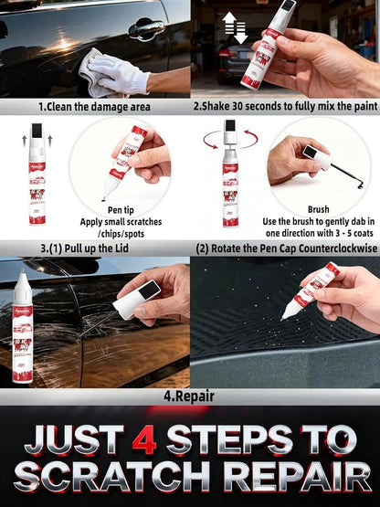 Black Car Touch Up Paint, Exact Color Match Car Scratch Repair Kit, Quick & Easy Fix Chips and Nicks Scuff(WA8555/848 Black)