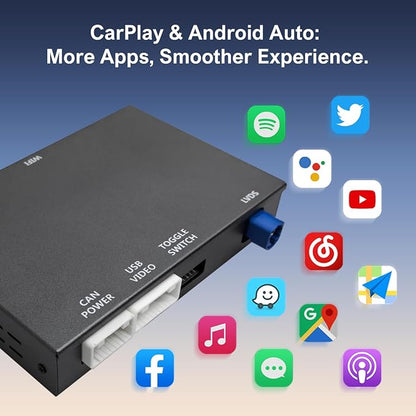 Wireless CarPlay & Android Auto Retrofit Kit Decoder for Mercedes Benz A/B/C/E/GLK/GLA/GLC/GLS/ML/GL/SLK/V Class 2011–2015 with NTG4.5/4.7 System, Supports Original Knob Control & Camera