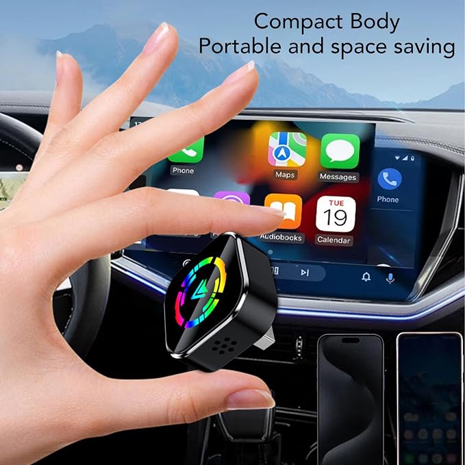 2 in 1 Wireless Android Auto Adapter, Convert Wired to Wireless, Plug and Play Design, Vehicle Mounted Interconnection Box