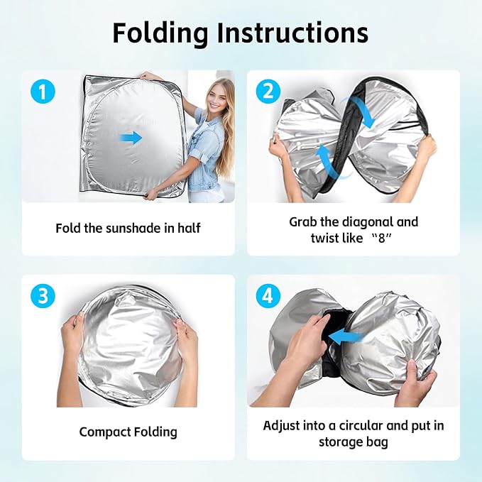 Windshield Sunshade for Mercedes Benz GLA GLA180 GLA200 GLA220 GLA250 2014-2026 Sun Shade 300T Front Window Shade Sun Shield Blocks UV Rays Custom Fit GLA Windshield Cover Foldable Keep Cool
