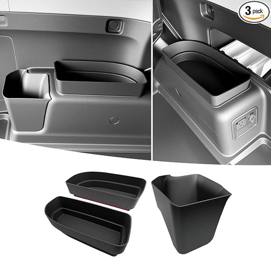 Trunk Organizer Fits for 2010-2024 Toyota 4Runner 5-Seat 2nd Row Trunk Storage Box No-Drill Compatible with 4Runner Accessories (Hetero+Pair, 3PCS)