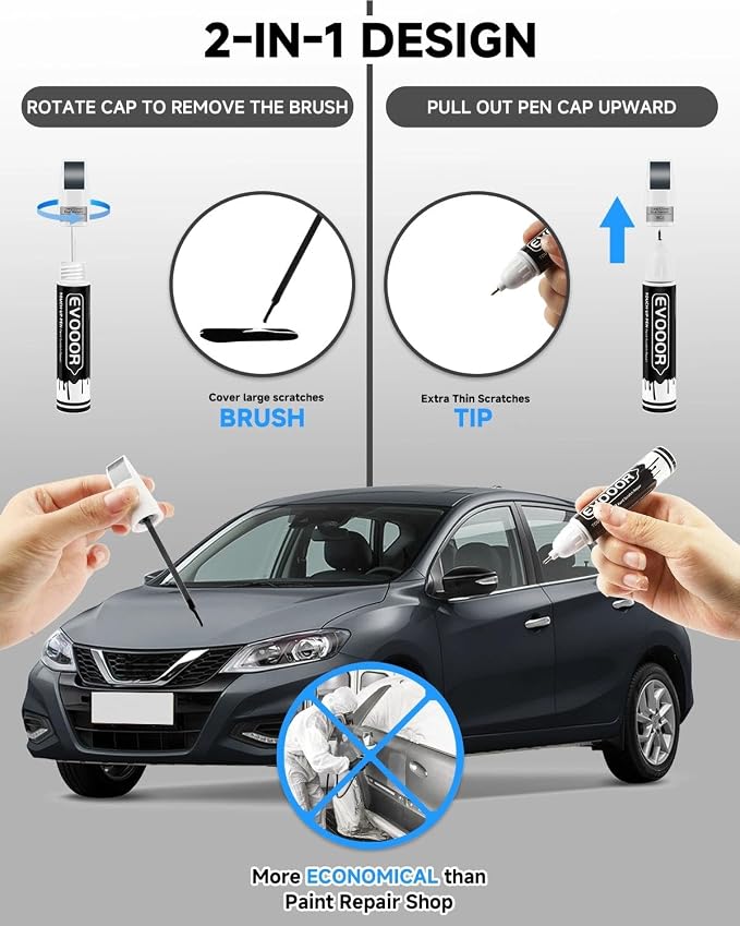 Touch Up Paint Compatible with Nissan Exact Match 2 in 1 Touch up Paint for Chips and Nicks Repair (Deep Ocean Blue Metallic(RCJ))