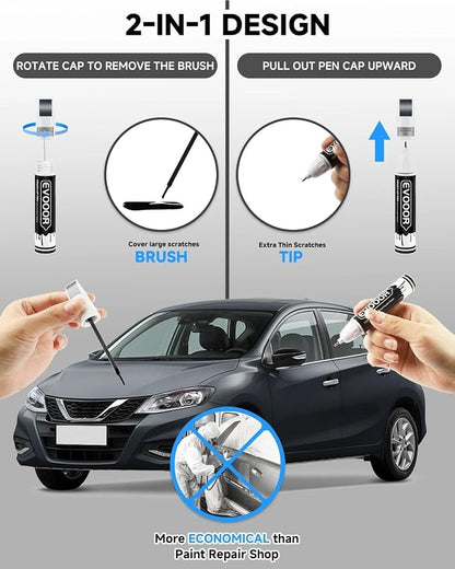 Touch Up Paint Compatible with Nissan Exact Match 2 in 1 Touch up Paint for Chips and Nicks Repair (Deep Ocean Blue Metallic(RCJ))