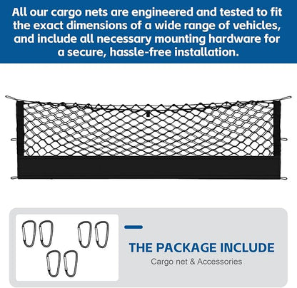 Truck Bed Cargo Net Truck Netting Fit for GMC Sierra/Chevy Silverado 1500 2500 3500HD 2013-2026 Pickup Tailgate Organizer Net Heavy-Duty Elastic Truck Storage Grocery Mesh Net-Envelope Style