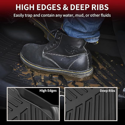 LASFIT Floor Mats for Toyota RAV4 2013-2018(Not Fit Hybrid) All Weather TPE Mats Custom Fit Floor Liner for Toyota RAV 4 LE/XLE/SE/Limited/Adventure Front and Rear 2 Row Car Mats,Black