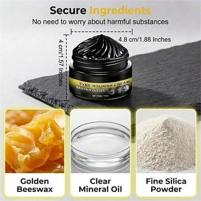 New 2026 Car Tire Ceramic - Powerful Wheel Cleaning Refurbish Wax, Tyre Nourish Cream, Tire Wax for Ultimate Wheel Protection, Restores Black Gloss, Blocks UV(Black 1PCS)