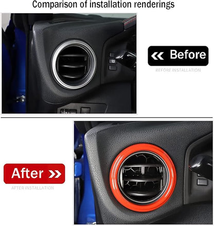 Car Accessories Fit for Subaru BRZ &Toyota 86 Accessories 2012-2020 Interior Center Consoles Decoration AC Air Outlet Vent Front + Side Frame Trims Cover kit (Red) ABS 2 PCS