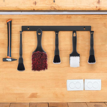 MOLIGOU 2 Pcs Detailing Brush Hanger, Wall Mount Car Detailing Brush Organizer, Detailing Brush Hanging Rack with 5 Hooks