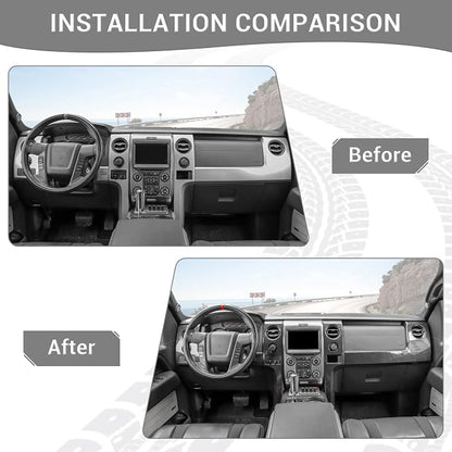 for F150 Interior Trim Kit Carbon Fiber, Dashboard Panel Cover Trim & Headlight Switch Bezel Cover Trim for Ford F150 2009-2014 Carbon Fiber Interior Accessories 5pcs