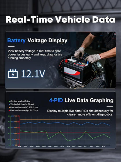 XTOOL D6 OBD2 Scanner Diagnostic Tool with Lifetime Free Updates: 2026 Full System Scan Tool with 15 Resets, Crank Sensor/Throttle Relearn, EPB, Oil Reset, ABS Bleed, FCA & CAN FD, Upgrade of D5S