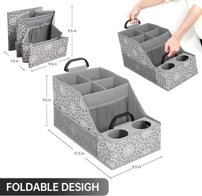 MULISOFT Car Seat Organizer- Backseat Car Organizer with 12 Storages Compartments and 2 Cup Holders, Organizers and Storage, Front Seat for Travel Kids,Gray