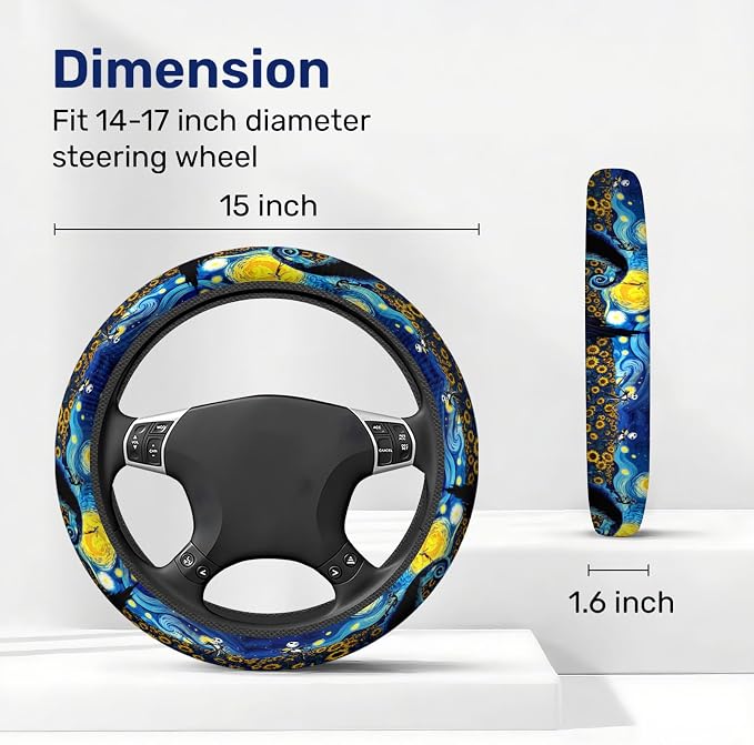 GENANY Horror Movie Character Steering Wheel Cover, Non Slip Polyester Wheel Protector for Car SUV Truck, Universal 15 Inch