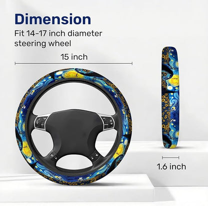 GENANY Horror Movie Character Steering Wheel Cover, Non Slip Polyester Wheel Protector for Car SUV Truck, Universal 15 Inch