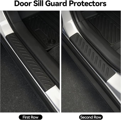 Floor Mats for 2021-2026 Kia Sorento Hybrid 7 Seats/Bench Seat (Not for Gas), Trunk Mat and Backrest Mats & Door Sill Guard All Weather TPE Protector for Kia Sorento Accessories