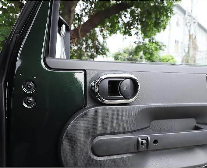 JeCar Chrome Interior Door Handle Bezel Cover Trim Decor Covers for 2007-2010 Jeep Wrangler JK Unlimited 4 Door