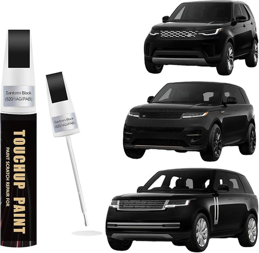 Santorini Black(820/1AG/PAB) Car Paint Touch Up Pen Compatible with Landrover, 2-In-1 Color Accurate Touch Up Car Scratch Repair Paint Match Landrover Series Automotive Scratch Remover for Nicks & Chips Repair