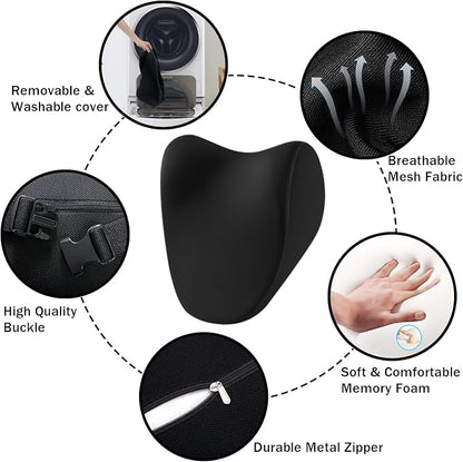 Car Neck Pillow for Driving, car headrest Pillow Head and Neck Rest Pillow for car headrest, Neck Support for car Driving or Traveling or Sleeping of Accessories with Memory Foam