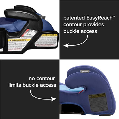 Diono Connect3 R Backless Booster Pack of 2, Slim Fit 3-Across in Many Mid-Sized Sedans and SUVs, for Children from 40-120 lbs., Lightweight with Cupholder, Blue Surge