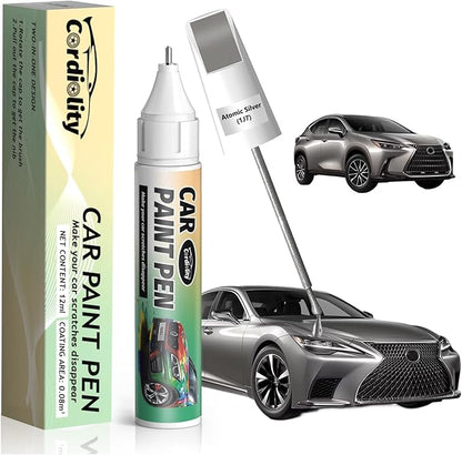 1J7 Atomic Silver Touch Up Paint for Lexus, Color Accurate Car Paint Scratch Repair Pen, Quick & Easy Fix Automotive Chips and Nicks