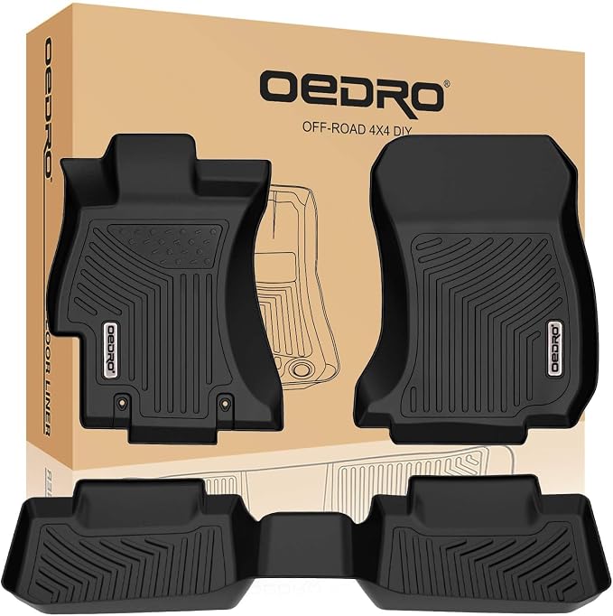 OEDRO Floor Mats Compatible with 2016-2017 Subaru Crosstrek, 2012-2016 Impreza, 2015-2021 WRX/WRX STi, 2013-2015 XV Crosstrek (Subaru/XV/Crosstrek/only), 1st and 2nd Row Floor Liners Black