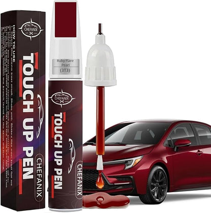 Ruby Flare Pearl (3T3) Touch Up Paint Pen Compatible with Toyota - Exact Color Match, 2-in-1 Brush & Pen,Car Paint Scratch Repair Kit for RAV4/Camry/Corolla/Tacoma/Highlander/Sienna