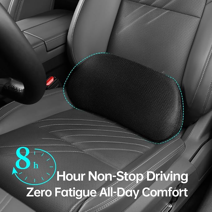lumbar support for car, driver seat lumbar pillow, ergonomic car seat back cushion, Memory Foam mesh back support, orthopedic, Improve Sitting Posture Back Pain Relief, Soft Breathable Durable 1P