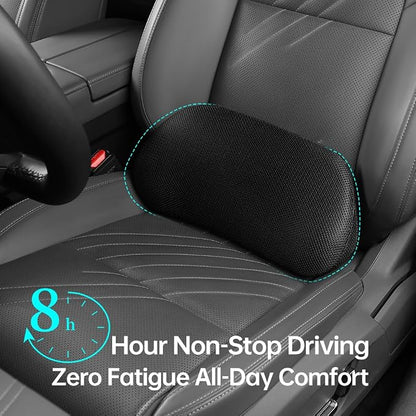 lumbar support for car, driver seat lumbar pillow, ergonomic car seat back cushion, Memory Foam mesh back support, orthopedic, Improve Sitting Posture Back Pain Relief, Soft Breathable Durable 1P