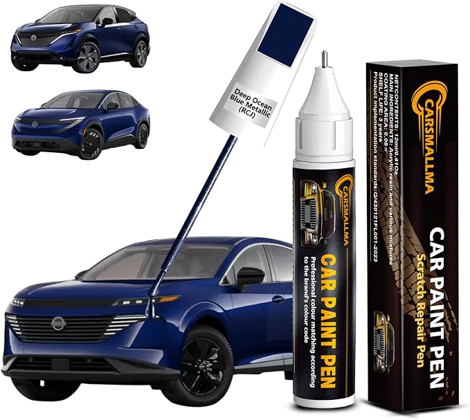 Deep Ocean Blue Metallic(RCJ) Car Touch Up Paint for Nissan, Color Accurate Car Paint Scratch Repair Pen Kit Quick & Easy Fix Vehicle Chips and Automotive Nicks Scuff
