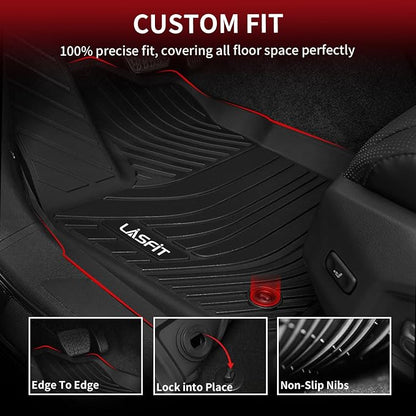 LASFIT 3D Precision-Trimmed Floor Mats for 2026-2020 Toyota Corolla Sedan, Custom Fit TPE All Weather Floor Liners, Full Coverage Car Floor Liners, 1st & 2nd Rows, Black
