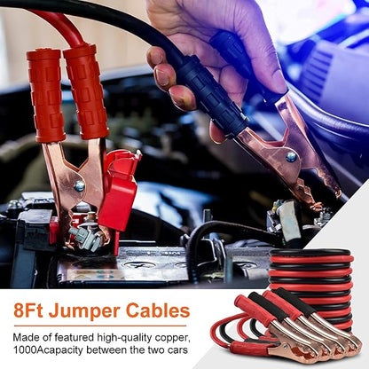 PACETAP Car Roadside Emergency Kit, Essential Auto Safety Road Side Assistance Tool Kit with Jumper Cables, Towing Rope, Triangle and More Winter Vehicle Accessories