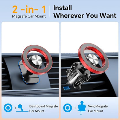 Kaistyle for Magsafe Car Mount【20 Strong Magnets】Magnetic Phone Holder for Car Phone Holder Mount Dash Mounted Holders Cell Phone Holders for Your Car Accessories for Women Men for iPhone 17 16 15 14