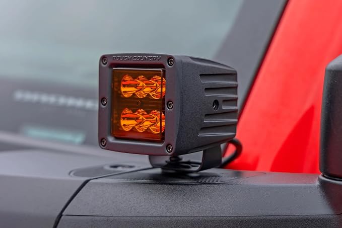 Rough Country 2 Inch Black Series LED Light Pods | Spot | Amber - 70903A