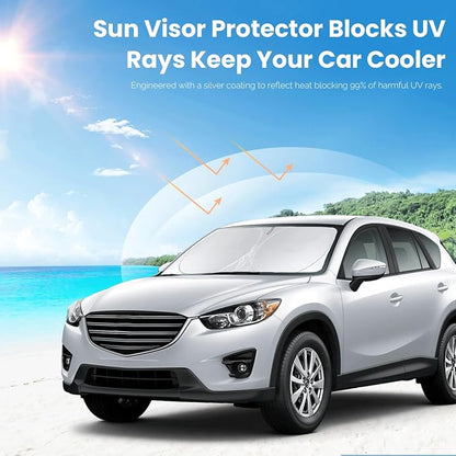 Custom Fit Mazda CX5 Windshield Sunshade for Mazda CX5 CX-5 2013-2016 Accessories Front Window Shades Fit for CX5 CX-5, Sport, Touring, Grand Touring,Crossover Cover for Windshield Shade Blocks UV