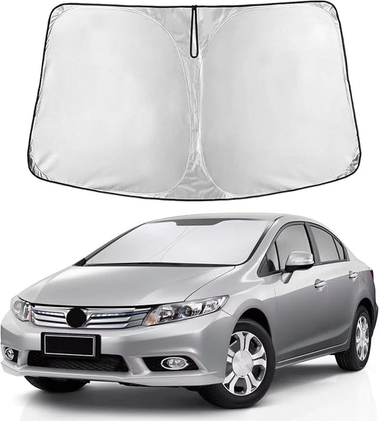 EcoNour Windshield Sunshade Compatible for Honda Civic 2006-2009 2010 2011, Sun Visor for Front Windshield & Window Sun Shade Cover, UV Heat Blocker & Protector, Car Accessories