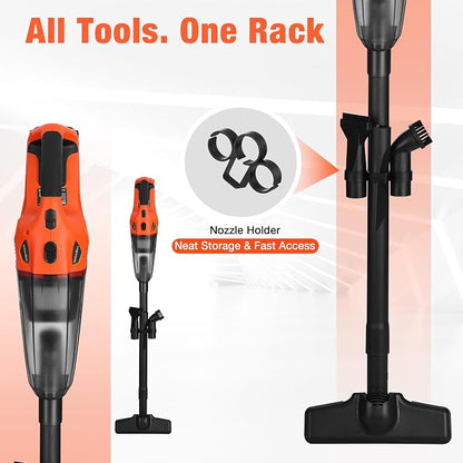 ValueMax Cordless Handheld Vacuum, Portable Vacuum Cleaner Dry/Wet Suction with 20V Rechargeable Battery and Multi-Nozzles for Car, Home and Pet Hair Cleaning(Battery Included)