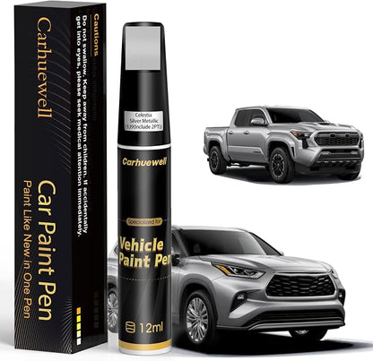 1J9(Include 2PT) Celestial Silver Metallic Touch Up Paint Compatible with Toyota, Exact Match Car Paint Pen Automotive Scratch Repair Remover Kit Quick & Easy Solution for Vehile Chips and Nicks