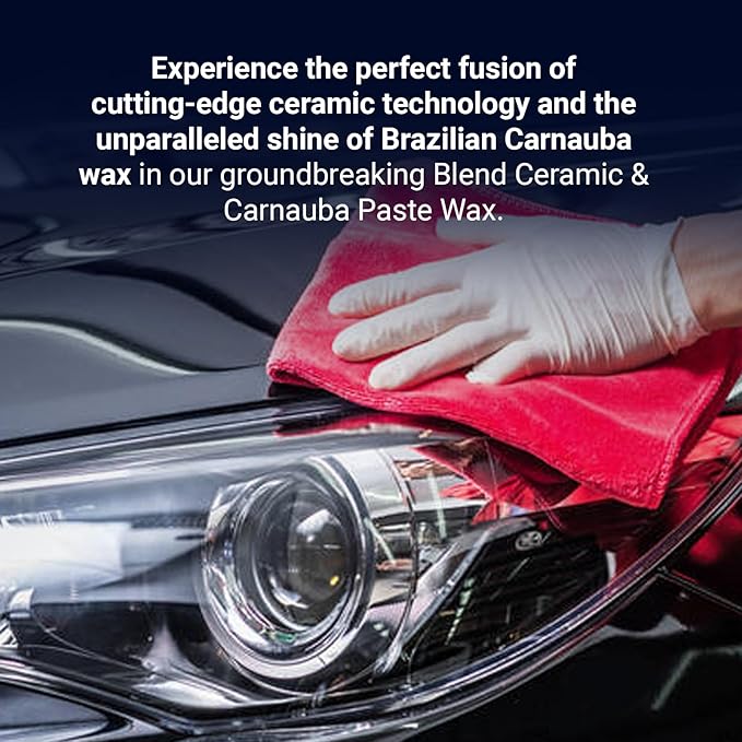 Vonixx Blend Ceramic & Carnauba Paste Wax - Black Edition | Deep Shine for Dark Paints | Ultimate Automotive Care Solution | Lasts up to 7 Months | Water Repellent | 3.4 oz (100 mL)