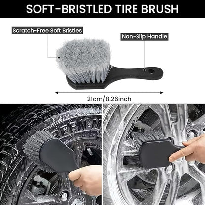 5PCS Wheel Cleaner Brush Kit, Tire Brushes, Rim Cleaner Brush,Car Detailing Brushes, Car Wash Tools for Wheels and Tires No Spatter
