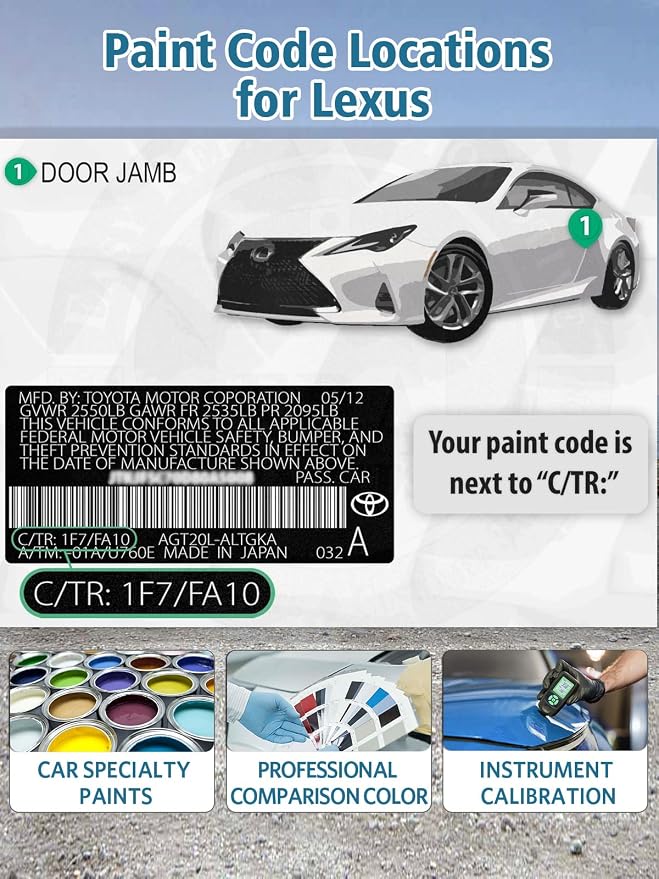 085 Eminent White Pearl Touch Up Paint for Lexus, Exact Color Match Car Paint Scratch Repair Remover Pen Kit Quick & Easy Fix Vehicle Chips and Automotive Nicks Scuff