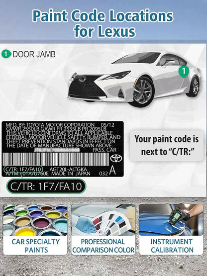 085 Eminent White Pearl Touch Up Paint for Lexus, Exact Color Match Car Paint Scratch Repair Remover Pen Kit Quick & Easy Fix Vehicle Chips and Automotive Nicks Scuff